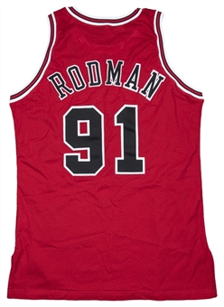 1997 Dennis Rodman NBA Finals Game Used Chicago Bulls Road Jersey (Bulls LOA)